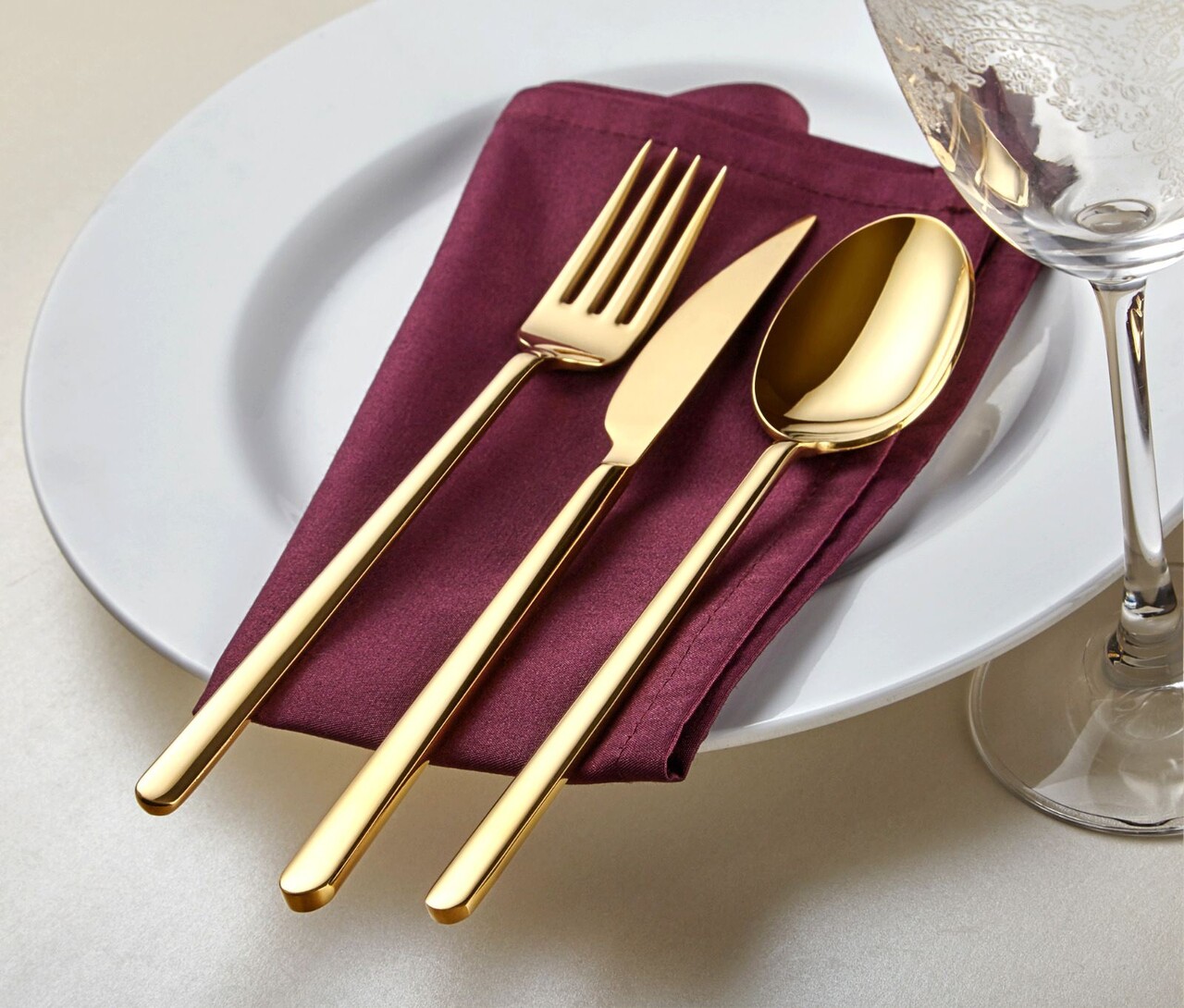 Set tacamuri, Hermia, 645DRM1203, Acoperit cu titan PVD, Auriu - imagine 3